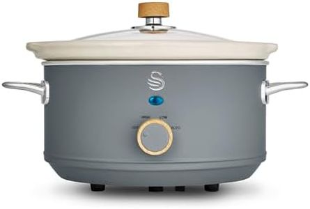 Swan SF17021GRYN Nordic Slow Cooker with 3 Temperature Settings, Keep Warm Function, 3.5L, 200W, Matte Grey