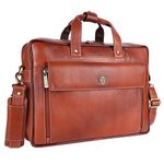 HAMMONDS FLYCATCHER Genuine Leather Office Bag for Men, 15.6 Inch Professional Leather Laptop Bag for Men, Adjustable Strap and Multiple Compartments, Leather Bag for Men - 1 Year Warranty - Tan