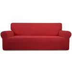 Easy-Going Stretch Sofa Slipcover Couch Sofa Cover Furniture Protector Soft with Elastic Bottom for Pets Kids Children Dog Spandex Jacquard Fabric Small Checks (Large, Christmas Red)