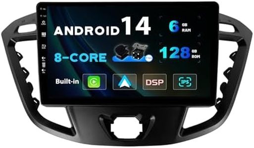 SXAUTO [6GB+128GB] Android 13 IPS Autoradio Per Ford Tourneo Transit Custom (2013-2021) - Senza fili CarPlay/Android Auto - Camera + MIC - DSP DAB Fast-boot Volante 360-Camera WiFi - 2 Din 9 Pollici