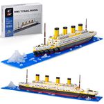 Seyaom Titanic Ship Model Building Block Sets, Micro Mini Blocks for Kids & Adults Gift(1860Pcs)