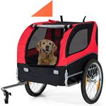 Dog Bike Trailer - HAPPAWS Dog Trailer for Bicycle, Cargo Cycle Trailers Wagon Cart Pet Bike Carrier w/ 3 Doors, Aluminum Wheels, Safety Flag, Easy to Connect&Disconnect, Collapsible to Store…