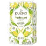 Pukka Herbs | Fresh Start Organic Herbal Tea Box | Lemongrass, Lemon, And Fennel, Fruit Tea | Perfect For An Inner Glow | Caffeine Free | 20 Plant Based Biodegradable Tea Bags