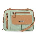 MultiSac Women's Zippy Triple Compartment Crossbody Bag Cross Body, Apple/Hazelnut, One Size