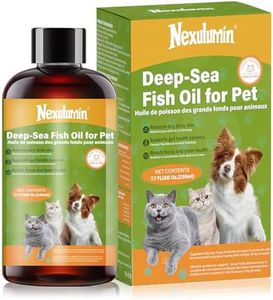 Salmon Oil for Dogs and Cats - Natural Omega-3 - Skin and Coat Care - Liquid Pet Food Supplement - Provides Fatty Acids for Joint Function - (1 Bottle)