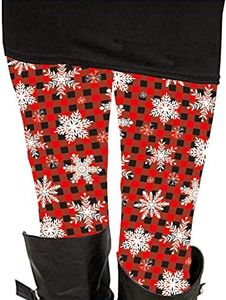 Women Reindeer and Snowflake Printed Leggings Tights Tribal Pants Full Length S