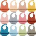 Mepase 12 Pcs Silicone Bibs Waterpr