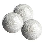 Whole HOUSEWARES | Decorative Balls | Set of 3 Glass Mosaic Orbs for Bowls | 4" Diameter | Table Centerpiece | Coffee Table and House Decor (White)