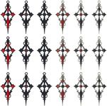 SUNNYCLUE 1 Box 24Pcs 6 Color Gothic Cross Charms Bulk Halloween Red Black Rosary Silver Alloy Rhinestone Enamel Crosses Charm for Jewelry Making Charms Necklace Earrings Key Chain Adult DIY Craft