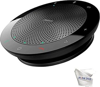 Global Teck Worldwide Jabra Speak 510+ MS Bluetooth Speakerphone - PC, MAC, Tablet, Smartphone Compatible, Teams Version 7510-309- Bundled w Bluetooth Dongle, Microfiber Cloth and Gold Support Plan