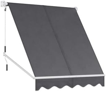 Instahut Outdoor Blinds, 2.1 x 2.1m Privacy Screen Window Blind Retractable Pivot Arm Awning Canopy Sun Shade Waterproof Gazebo Awnings for Home Patio, with Mounting Bracket Hand Crank Grey