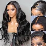 360 Lace Front Wigs Human Hair Body Wave 360 Full Lace Frontal Wigs Human Hair Pre Plucked Body Wave Lace Front Wig HD Transparent Lace Front Human Hair Wigs For Black Women (28 Inch)