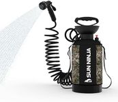 SUN NINJA Portable Shower, Outdoor Portable Camping Shower with Neoprene Cover, Portable Beach Shower Surf Rinse Kit, High Pressure Multi-Purpose Sprayer for Outdoor Essentials & Hiking, 1.3Gal