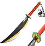 Loocaa Demon Slayer Sword Bamboo Sword Kids Teenager Cosplay Sword - Size 76 cm For Child (Uzui Tengen)