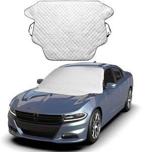 EcoNour Car Windshield Snow Cover - Ice Windshield Cover with 4 Layers Thickness, Snow Protection Cover, Easy to Use, [Universal Fit] for Cars,SUV,Sedan,Hatchback