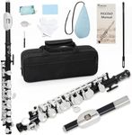 Kmise Closed Hole C Piccolo, Professional Nickel Silver Body with Bronze Finish, Includes Gig Bag, Manual and Cleaning Kit, for Beginners and School Bands (Matte Black)