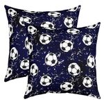 Feelyou Football Pillow Covers 18x18 Set of 2 Rugby Sports Decorative Outdoor Throw Pillow Covers Cases Home Decor Soccer Ball Game Gift for Football Lover Cushion Case for Couch Sofa Outdoor