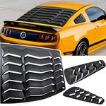 Rear+Side Window Louvers for Ford Mustang 2005 2006 2007 2008 2009 2010 2011 2012 2013 2014 Windshield Sun Shade Cover Vent GT Lambo Style Custom Fit All Weather ABS (Matte White)