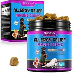 Dog Allergy Relief Chews for Dogs 150pcs Soft Chews Itch Immunity Treats for Dog Soothe Itchy Paws, Eyes, Ears, Skin Supports Seasonal Itching and Allergies Relief, Licking, Scratching. Duck Flavor.