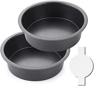 HONGBAKE 8 Inch Round Cake Pan Set for Baking with 60 Pieces Parchment Paper, Nonstick Deeper Circle Cake Pans Set of 2, Layer Cake Tin, Cheesecake Mold, Huty Duty - Grey