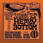 Ernie Ball Skinny Top Heavy Bottom Electric Guitar Strings 10-52 - includes 6 free plectrums