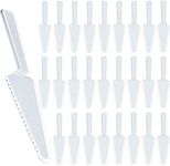 50Pcs Plastic Disposable Cake Cutter 9.1Inch Wedding Cake Cutter Pie Server Plastic Cake Spatula Cake Serving Utensils Plastic Pizza Cutter (Clear)