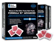 Pest Expert Formula B+ Advanced Rat & Mouse Poison Pasta Bait Sachets 450g (3 x 150g) Maximum Super Strength - Single Feed Brodifacoum