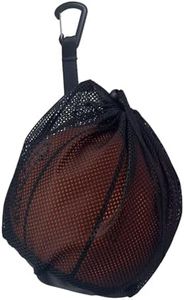 CORECISE Single Ball Bag，Ball Storage Bag，Mesh Carry Bag with Zipper Pocket,Drawstring Sling Back Bag for Carrying Basketball Volleyball Soccer Football