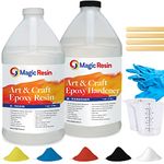 Magic Resin | Epoxy Resin Kit for Art & Craft | 2 Gallon (7.6 L) 256oz | UV Resistant & Odorless | Crystal Clear Epoxy Resin | Jewelry, Earrings, Coasters, Casting, Molding, Crafting & more