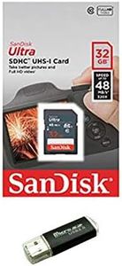 Sandisk 32GB SD SDHC Flash Memory Card For NINTENDO 3DS N3DS DS DSI & Wii Media Kit Nikon SLR Coolpix Camera Kodak Easyshare Canon Powershot Canon EOS comes with bonus SD/TF USB Card Reader