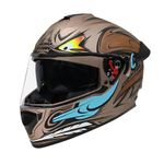 Studds Drifter D4 Isi and Dot Certified Full Face Graphic Helmet for Men and Women with Inner Sun Visor and Spoiler (Matt Brown N12, Multicolor)