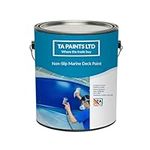 T A Paints Ltd Non-Slip Marine Boat Deck Paint Highly Durable, Anti-Slip Boat Paint - Ideal For Boats & Barges - Ideal for Wood, Metal, Concrete, Plywood & Timber (1L White)