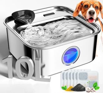 oneisall 10L/2.6Gal Dog Water Fountain for Large Dogs (with 6 Filters)