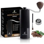 Kokail Manual Coffee Grinder with 7 star stainless steel burr, Adjustable Settings and Brush | Hand Coffee Grinder with 30g Capacity, Easy to Clean | Aluminum manual Coffee Bean Grinder