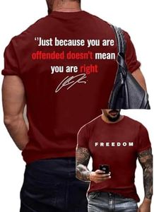 Freedom Shirt Men's Commemorative 1993 2025 Printed T-Shirt Tops Freedom USA Round Neck Short Sleeve Shirt Tees Wine