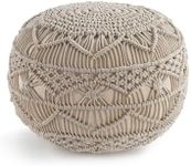 LANE LINEN Pouf Ottoman - Hand Knit