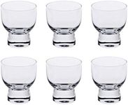 Happy Sales HSSC-6CLR2, Set of 6 Cold Glass Sake Cup Cups, Clear Glass