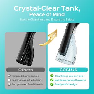 COSLUS Cordless Water Flosser – 300ml Portable Oral Irrigator