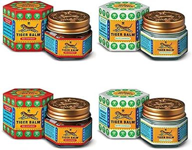 Tiger Balm Red & White Ointment | 21ml each | Pack of 4 | Ayurvedic Pain Relief Balm | Effective Relief from Joint, Body & Knee Pain, Muscular Aches, Sprain | 2 Red & 2 White | Combo Pack