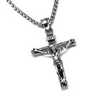 University Trendz Silver Plated Jesus Necklace for Men & Women