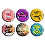 exciting Lives - Funky Fashion Badges Set Of Six - Gift for Birthday, Travelers, Party - Gift for SIster, Brother, Friend, Relative, Family