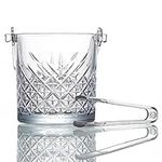 the mask el turko Glass Ice Bucket with Handle and Tongs, Glass Bucket Set, Buckets for Rakı, Whisky, BBQs, Parties, Bars, Clubs 1.1Lt