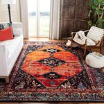 Safavieh Vintage Hamadan Collection VTH217B Oriental Antiqued Orange and Multi Area Rug (6'7" x 9')