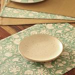 THE YARD HOUSE Placemats - Reversible & Wipeable Cotton Placemats (Forest Pine and Tan, 4)