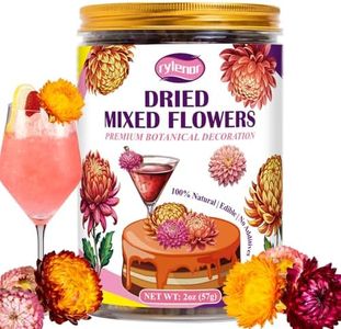 Edible Mixed Color Dried Flowers, 50–60 Pcs Food Grade Edible Flowers, 100% Natural Dreid Flowers for Garnishing Cocktails, Cake Decorations, Drink Botanicals, Tea Infusions and DIY Crafts (2 oz)