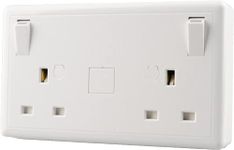 WK Electrical - Double Switched Converter Power Socket, White Moulded, 13 Amp