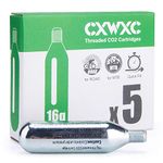 CXWXC 16g Threaded CO2 Cartridges for Bike Tires - Cartridge for CO2 Inflator with Threaded Connection, CO2 Pump for Road and Mountain Bikes