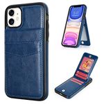 DOMAVER for iPhone 11 Wallet Case with Credit Card Holder Slots PU Leather Kickstand Magnetic Lock Durable Lightweight Shockproof Full Body Protective Cover for iPhone 11 6.1 Inch -Leather Blue