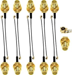10 Pieces of IPX IPEX-1 U.FL to SMA Female Tail Antenna Wi-Fi Coaxial Low Loss Cables, 6 inches (15 cm)