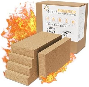 GIRtech USM-5 Heavy Duty Firebricks 5-Pack Fireclay, Chamotte 3000F US Stove 9" x 4-1/2" x 1-1/4" Insulating, Replacement Fire Bricks for Fireplaces, Wood Stoves, Pizza Ovens, Steel Furnaces, Forge